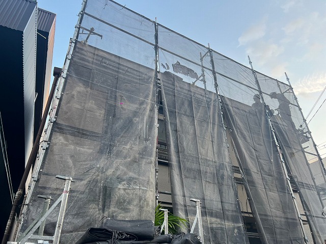 メッシュシート取付け